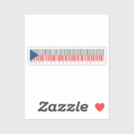 Made in Czech Republic Barcode Flag Klistermärken