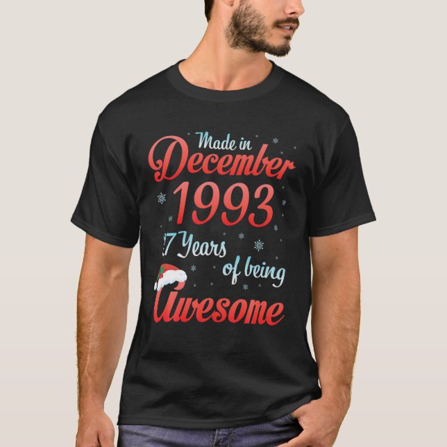 made in December 1993 Grattis på födelsedagen 27 å T Shirt (Framsida)