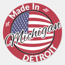 Made in Detroit Michigan USA flagga