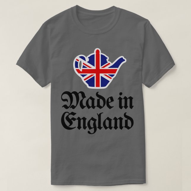 Made in England British UK tekanna Union Flagga T Shirt (Design framsida)