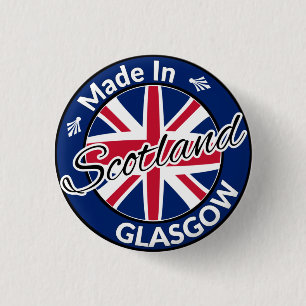 Made in Glasgow Scotland Union Jack Flagga Knapp