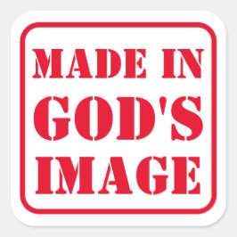 Made in GOD's Image Fyrkantigt Klistermärke