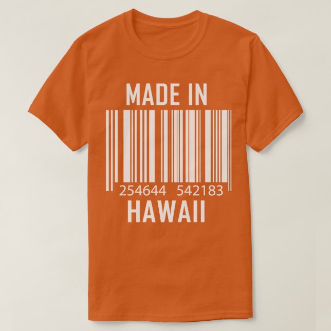 Made in Hawaii Barcode Funny T Shirt (Design framsida)