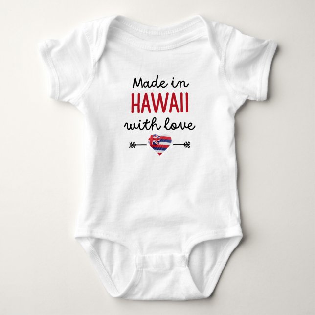Made in Hawaii med Kärlek T Shirt (Framsida)