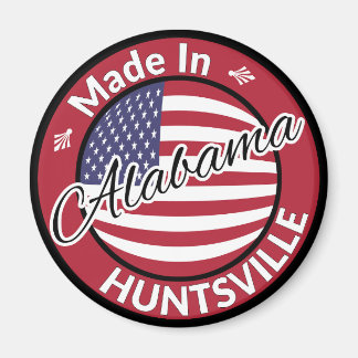 Made in Huntsville Alabama Stars och stripes Flagg Magnet