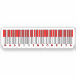 Made in Indonesia Barcode Flag Sticker Klistermärken