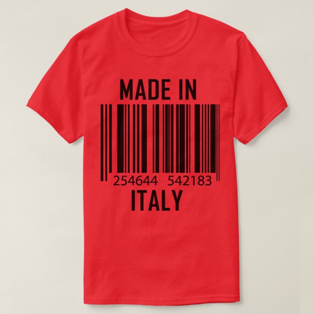 Made in Italien Barcode Funny T Shirt (Design framsida)