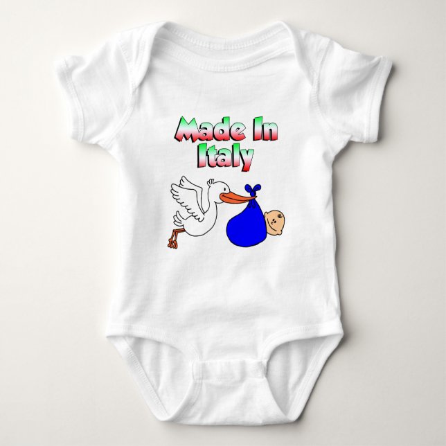 Made in Italien Stork Blue Tee Shirt (Framsida)