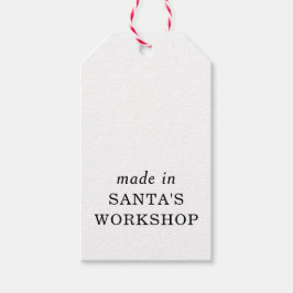 Made in julskript i jultomtens workshop presentetikett