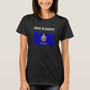 Made in Kansas Statlig flagga T Shirt