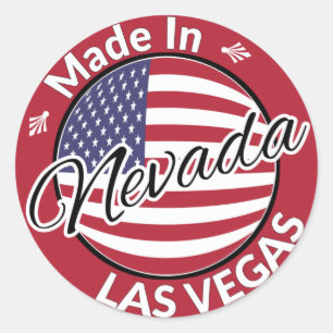 Made in Las Vegas Nevada USA flagga Runt Klistermärke