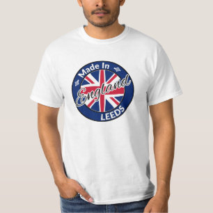 Made in Leeds England Union Jack Flagga T Shirt