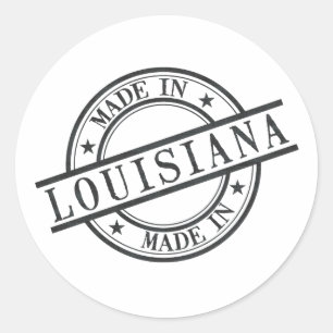 Made in Louisiana Frimärke Stil Logotyp Symbol Bl Runt Klistermärke