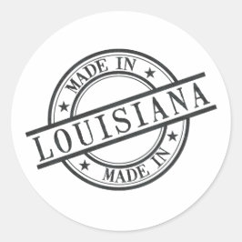 Made in Louisiana Frimärke Stil Logotyp Symbol Bla Runt Klistermärke