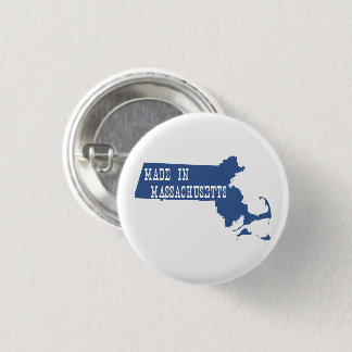 Made in Massachusetts Shaped Blue White Text Font Knapp