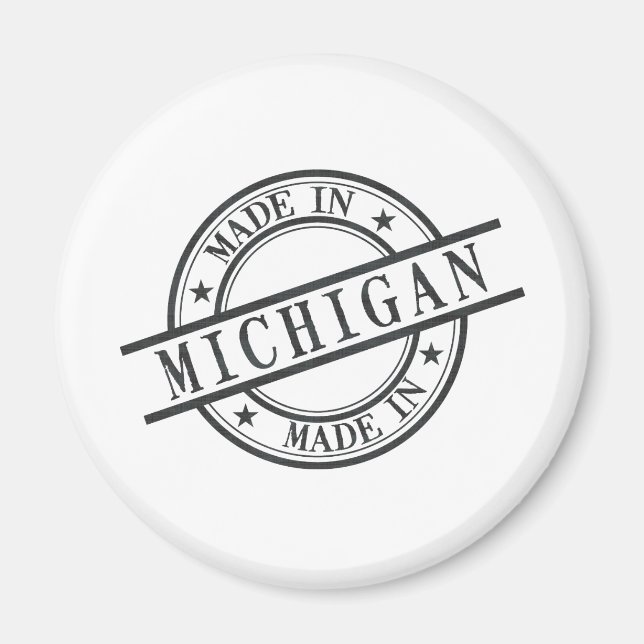 Made in Michigan Frimärke Stil Logotyp Symbol Blac Magnet (Framsidan)