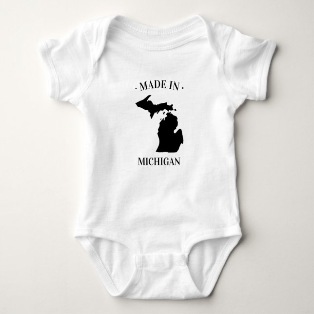 Made in Michigan MI Baby Bodykostym T Shirt (Framsida)