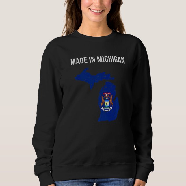Made in Michigan Statlig flagga T Shirt (Framsida)