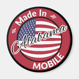 Made in Mobile Alabama Stars och stripes Flagga Magnet