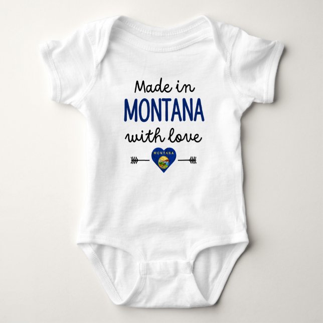 Made in Montana med Kärlek T Shirt (Framsida)
