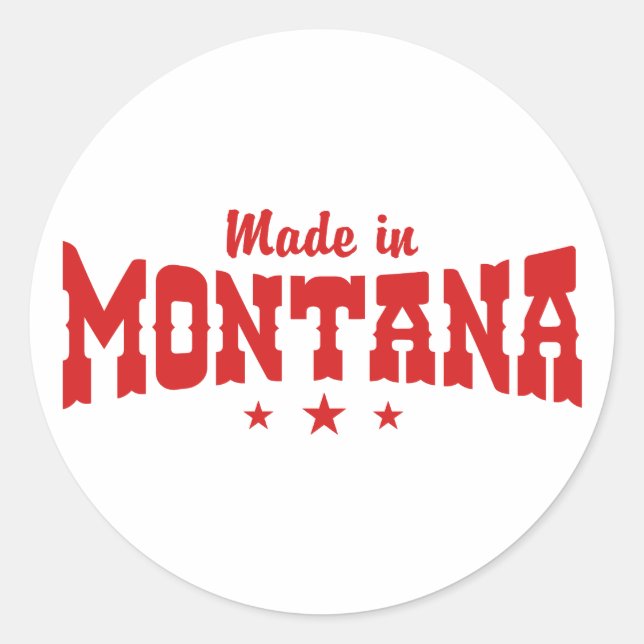 Made in Montana Runt Klistermärke (Framsida)
