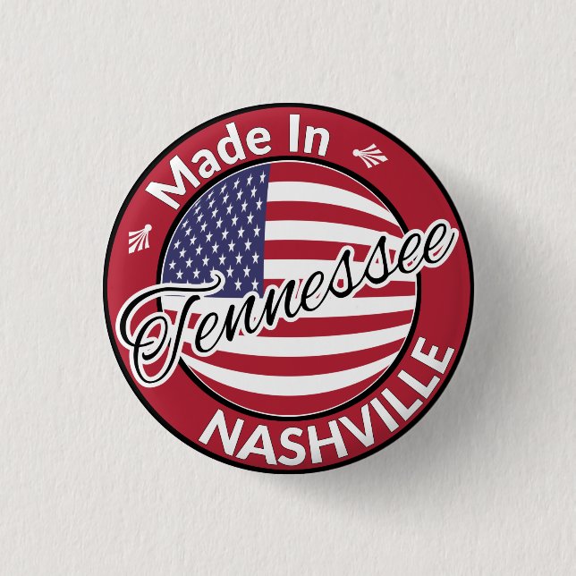 Made in Nashville Tennessee USA flagga Knapp (Framsida)