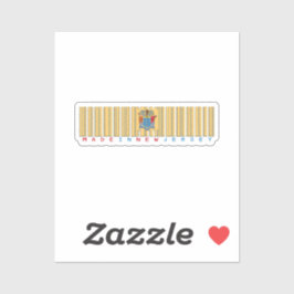 Made in New jersey Barcode Flagga Sticker Klistermärken