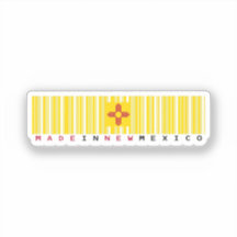 Made in New mexico Barcode Flagga Sticker