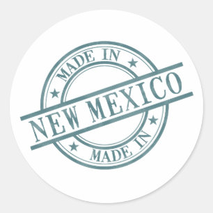 Made in New mexico Grönt Round Rubber Frimärke L Runt Klistermärke
