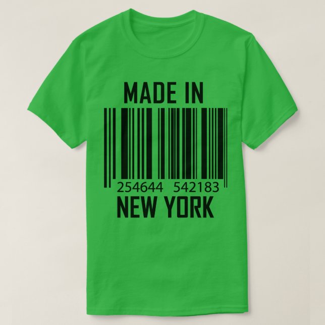 Made in New York Barcode Funny T Shirt (Design framsida)
