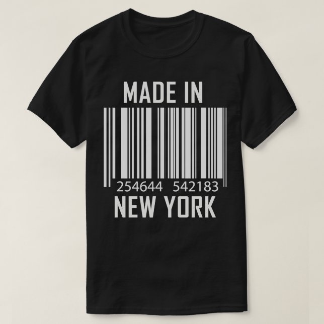 Made in New York Barcode T Shirt (Design framsida)
