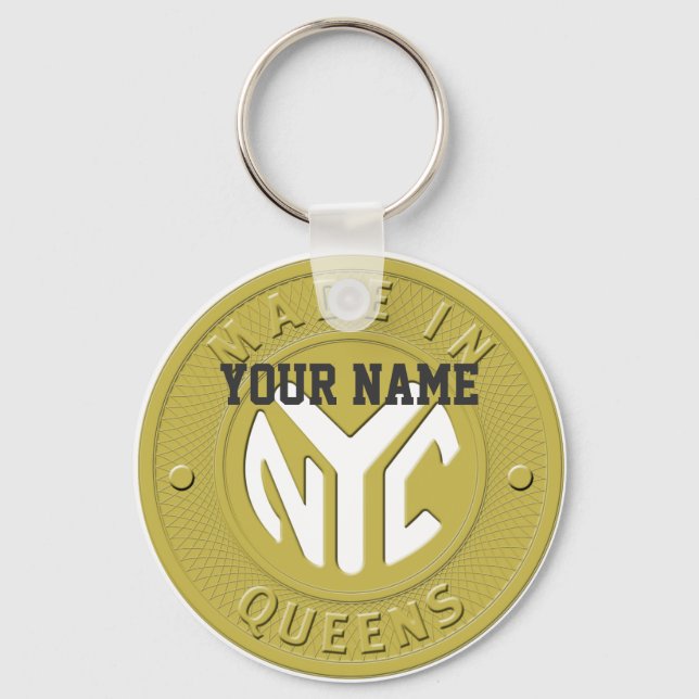 made in New York Queens Nyckelring (Framsida)