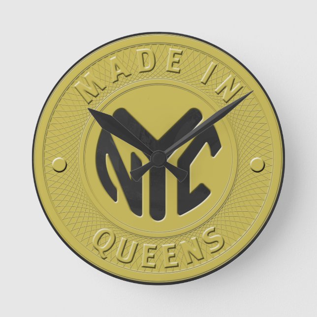 made in New York Queens Rund Klocka (Framsida)