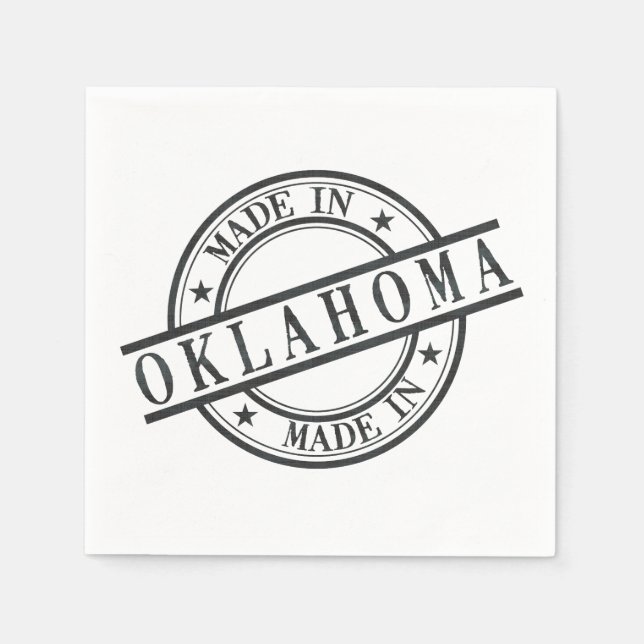 Made in Oklahoma Frimärke Stil Logotyp Symbol Blac Pappersservett (Framsidan)