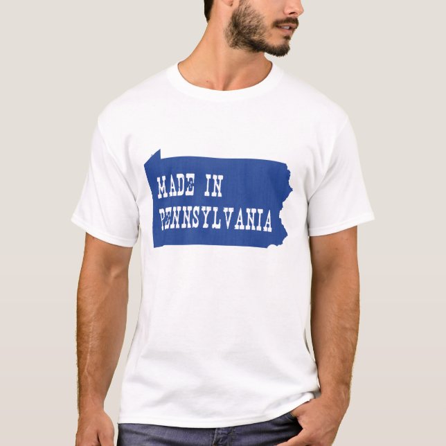 Made in Pennsylvania Shaped Blue Pennsylvanian T-shirt (Framsida)