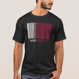 Made in Qatar Flagga-streckkod T Shirt