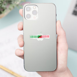 Made in Saint Kitts and Nevis Barcode Flag Klistermärken