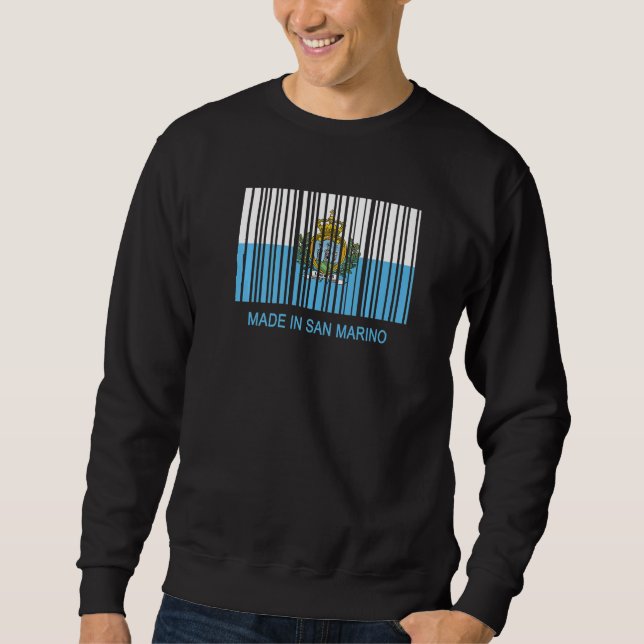 Made in San Marino Flag Barcode Premium Lång Ärmad Tröja (Framsida)