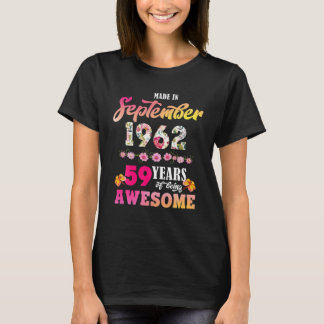 made in September 1962 my Birthday 59 Years of Bei T Shirt