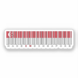 Made in Singapore Barcode Flag Design Klistermärken