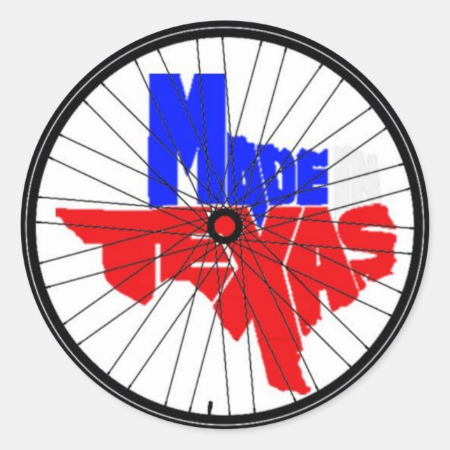 Made in Texas Sticker Runt Klistermärke (Framsida)