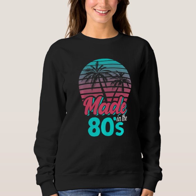 Made In The 80s Vaporwave Sunset Retro Party Costu T Shirt (Framsida)