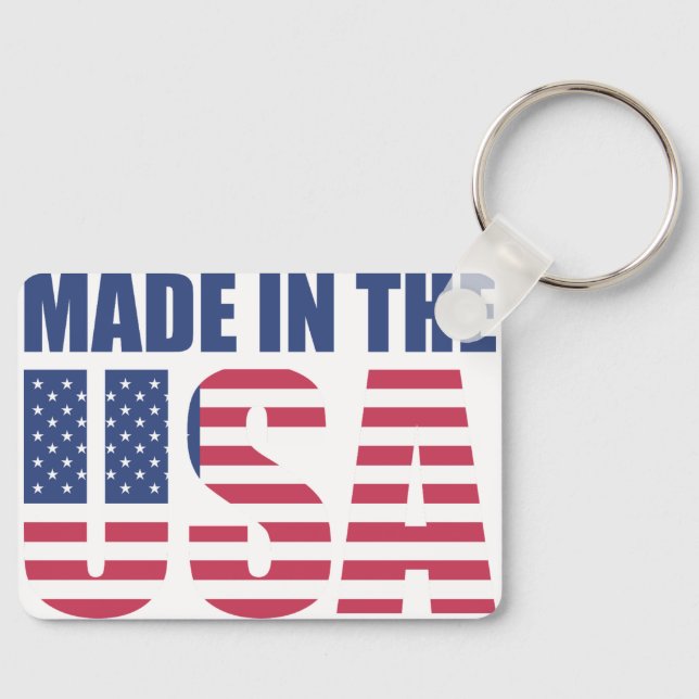 "Made in the USA" Flagg Nyckelring - Patriotisk US (Framsida)