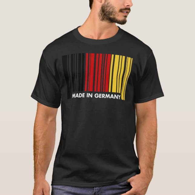 Made in Tyskland Oktoberfest Barcode T Shirt Germa (Framsida)