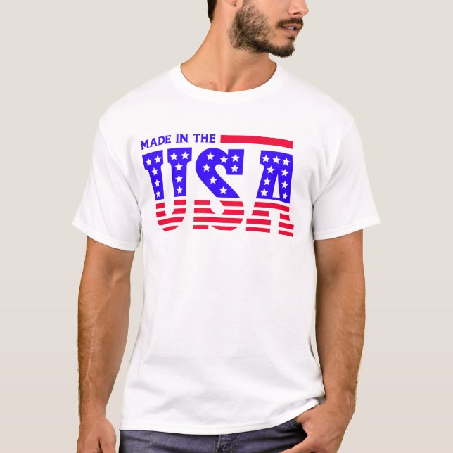 Made in USA American TEXT T Shirt (Framsida)