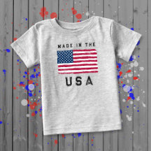 "Made in USA" (Black Text) Vintage US Flagga