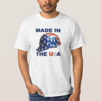 Made in USA Construction Helmet Tee Shirt