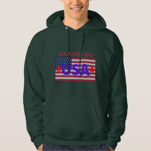 Made in USA flagga True Classic-täckning Hoodie