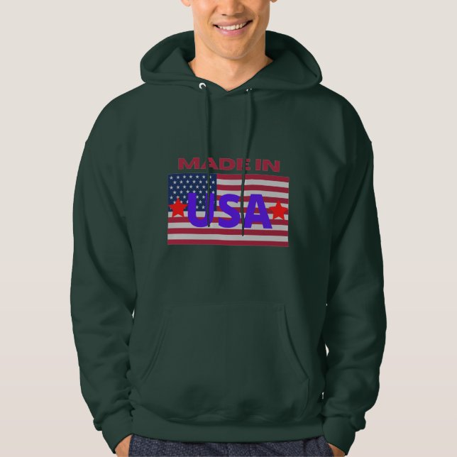 Made in USA flagga True Classic-täckning Hoodie (Framsida)