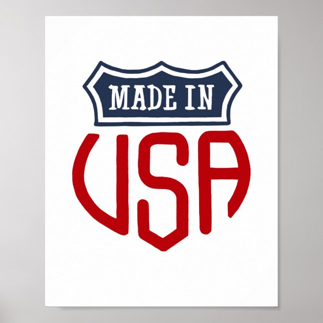 Made in USA Red, Blue and White poster (Framsidan)